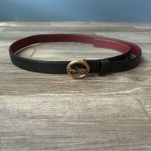 Women’s Black Leather Coach Belt, 2X, 44 inches